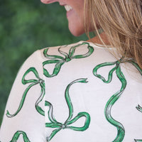 IN STOCK Alyssa Long Sleeve Top - Green Ribbons FINAL SALE