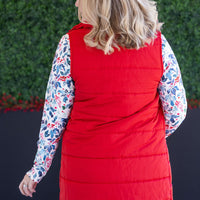 IN STOCK Harlow Long Vest - Red