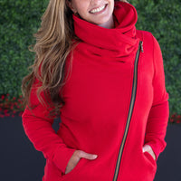 IN STOCK Quinn ZipUp Cowl - Red