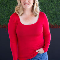 IN STOCK Alyssa Long Sleeve Top - Red