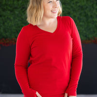 IN STOCK Leah Long Sleeve Top - Red