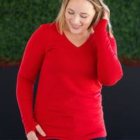 IN STOCK Leah Long Sleeve Top - Red