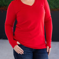 IN STOCK Leah Long Sleeve Top - Red
