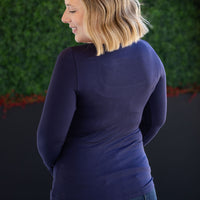 IN STOCK Alyssa Long Sleeve Top - Navy
