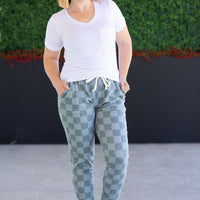 IN STOCK Classic Joggers - Olive Checkers