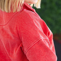 IN STOCK Jesse Vintage Wash Snap Pullover - Red