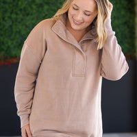 IN STOCK Jesse Vintage Wash Snap Pullover - Tan