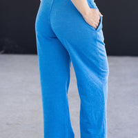 IN STOCK Wide Leg Vintage Wash Bottoms - Winter Blue