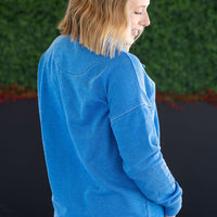 IN STOCK Jesse Vintage Wash Snap Pullover - Winter Blue