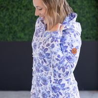 IN STOCK HalfZip Hoodie - Sapphire Floral