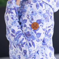 IN STOCK HalfZip Hoodie - Sapphire Floral