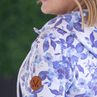 IN STOCK HalfZip Hoodie - Sapphire Floral