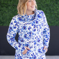 IN STOCK Soft Funnel Neck - Sapphire Floral