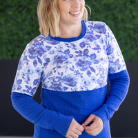 IN STOCK Natalie Pullover - Sapphire Floral and Blue