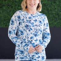 IN STOCK Blair Long Sleeve Top - Sapphire Floral