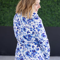 IN STOCK Soft Funnel Neck - Sapphire Floral