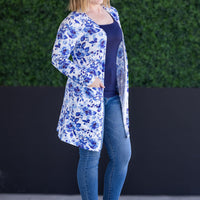IN STOCK Classic Cardigan - Sapphire Floral