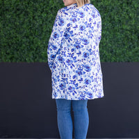 IN STOCK Classic Cardigan - Sapphire Floral