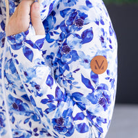 IN STOCK Soft Funnel Neck - Sapphire Floral