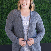 IN STOCK Open Knit Cardigan - Grey