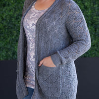 IN STOCK Open Knit Cardigan - Grey