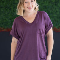 IN STOCK Sierra Pocket Top - Plum FINAL SALE