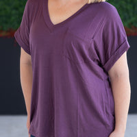 IN STOCK Sierra Pocket Top - Plum FINAL SALE