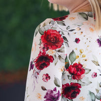 IN STOCK Alyssa Long Sleeve Top - Burgundy Bloom