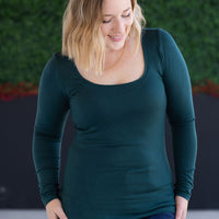 IN STOCK Alyssa Long Sleeve Top - Hunter Green