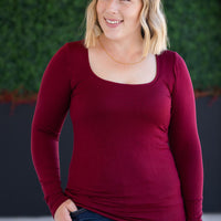 IN STOCK Alyssa Long Sleeve Top - Burgundy