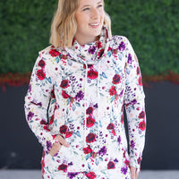 IN STOCK Soft Funnel Neck - Burgundy Bloom FINAL SALE