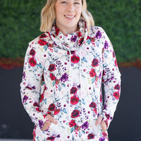 IN STOCK Soft Funnel Neck - Burgundy Bloom FINAL SALE
