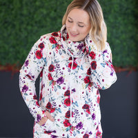 IN STOCK Soft Funnel Neck - Burgundy Bloom FINAL SALE