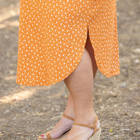 IN STOCK Reagan Ribbed Midi Dress - Pumpkin Floral FINAL SALE