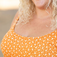 IN STOCK Reagan Ribbed Midi Dress - Pumpkin Floral FINAL SALE