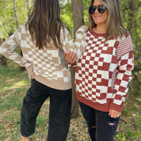 PREORDER: All Checkered Out Sweater in Four Colors