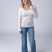 IN STOCK Alyssa Long Sleeve Top - Pretty in Pink Floral