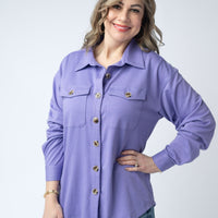 IN STOCK Brenna Button Down Top - Purple