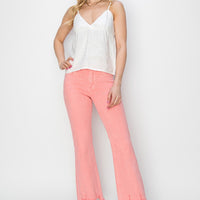 RISEN Raw Hem Bootcut Jeans with Pockets