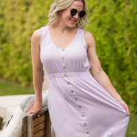 IN STOCK Beverly Button Dress - Lavender