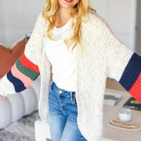 Haptics Full Size Color Block Open Front Cardigan