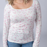 IN STOCK Alyssa Long Sleeve Top - Pretty in Pink Floral