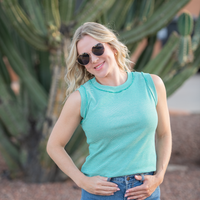 IN STOCK Morgan Micro Striped Tank - Jade