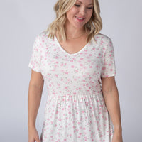 IN STOCK Sarah Ruffle Short Sleeve - Pretty in Pink Floral
