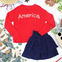 IN STOCK America Red Top