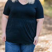 IN STOCK Sarah Ruffle Short Sleeve - Black