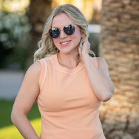 IN STOCK Morgan Micro Striped Tank - Orange