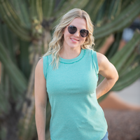 IN STOCK Morgan Micro Striped Tank - Jade