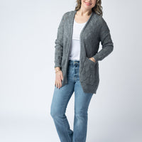 IN STOCK Open Knit Cardigan - Grey