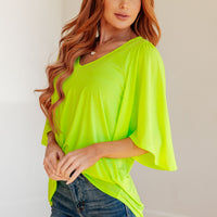 Cali Blouse in Neon Green